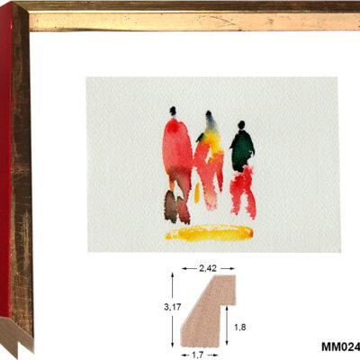 Moldura artesana de Peón Roja con Pan de Oro MM02461