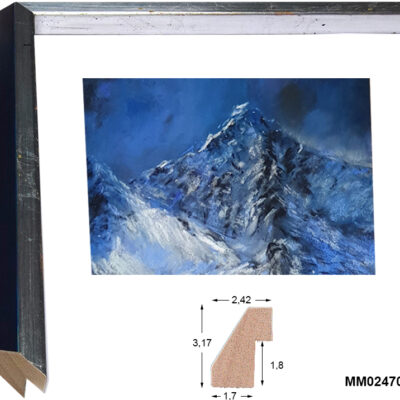 Moldura artesana de Peón Azul con Pan de Plata MM02470