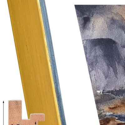 Moldura artesana de Silla Mostaza con Pan de Plata MM02541