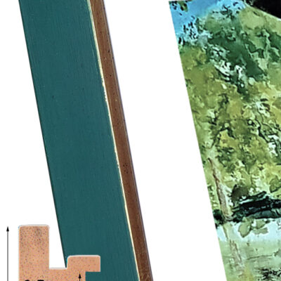 Moldura artesana de Silla Verde Oscuro con Pan de Oro MM02557